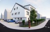 Ideal zum Vermögensaufbau: Neu gebaute 2 ZW mit Terrasse und eigenem Garten in Linkenheim-Hoch. - Straßenseite